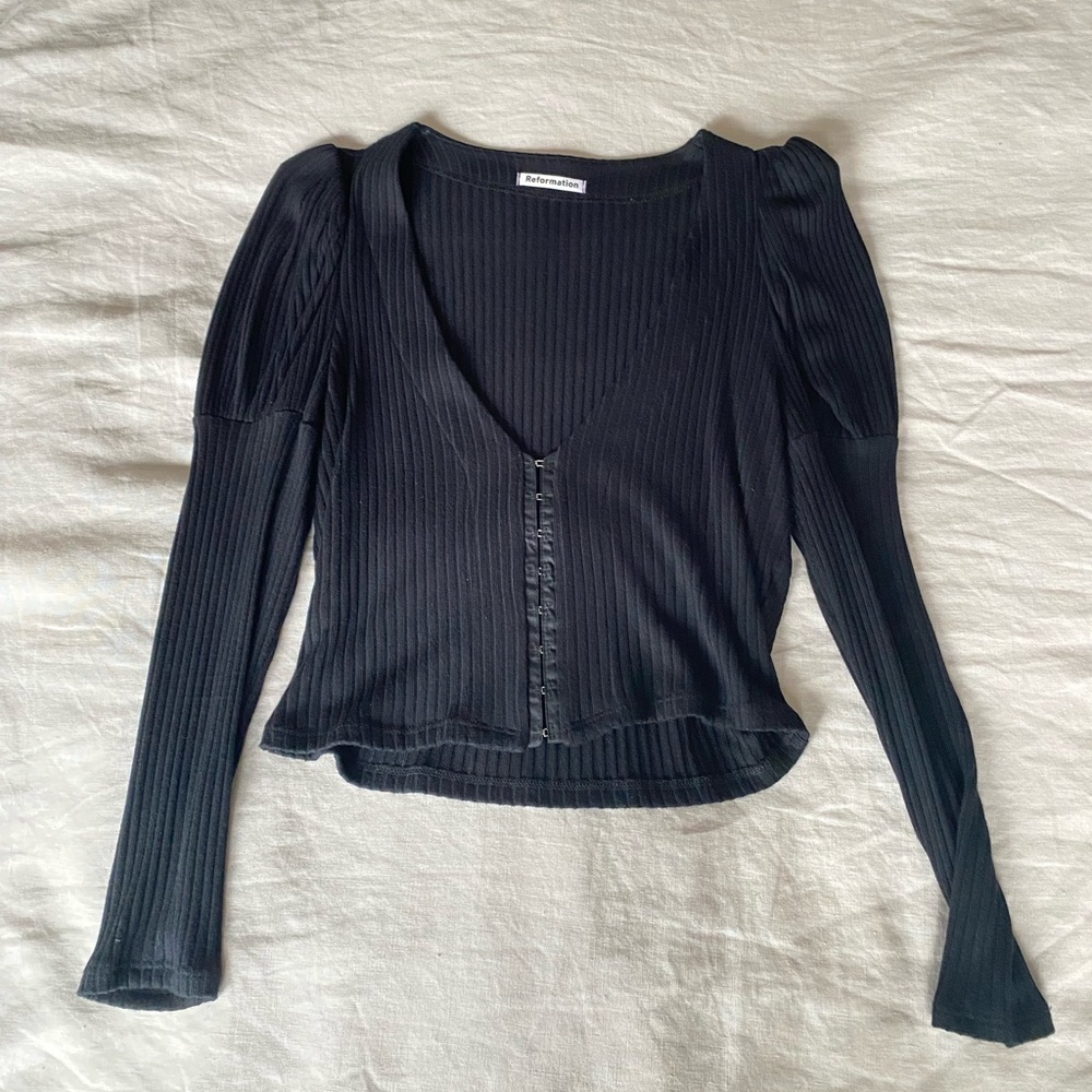 REFORMATION BLACK RIBBED TOP 🖤